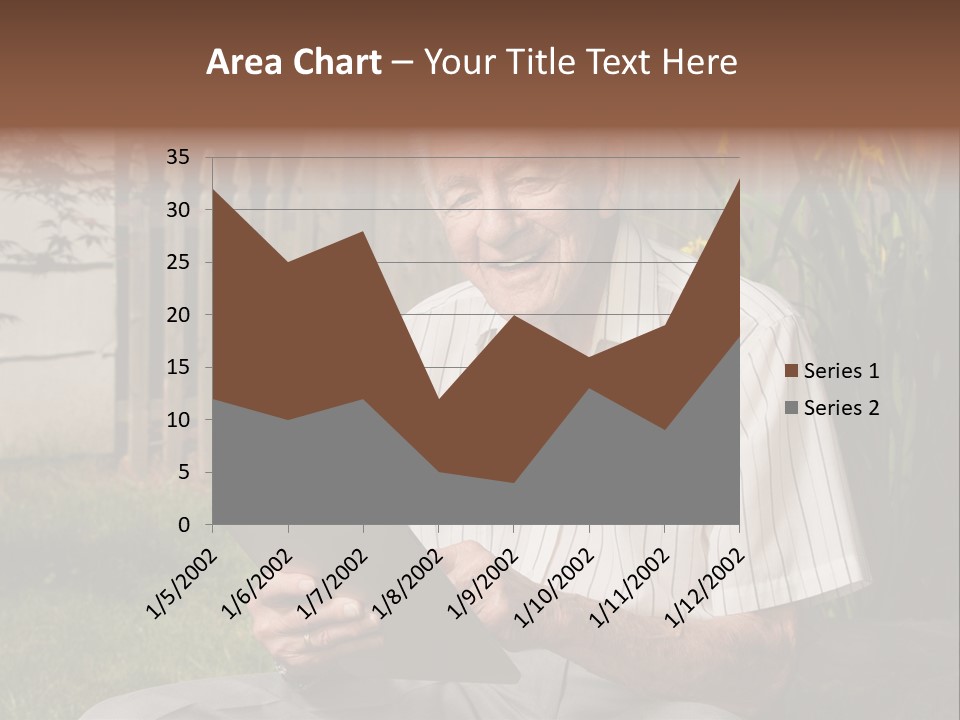 Digital Tablet Holding Happy PowerPoint Template