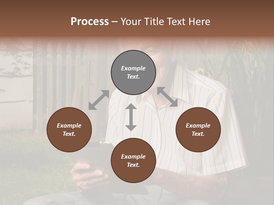 Digital Tablet Holding Happy PowerPoint Template