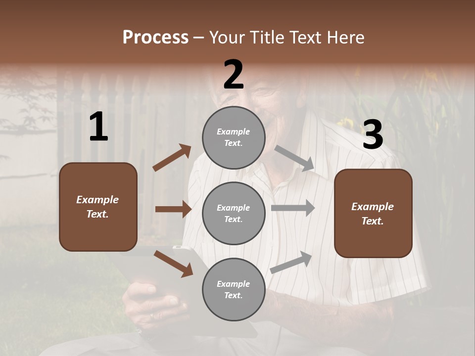 Digital Tablet Holding Happy PowerPoint Template