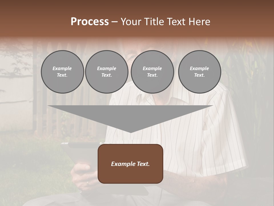 Digital Tablet Holding Happy PowerPoint Template