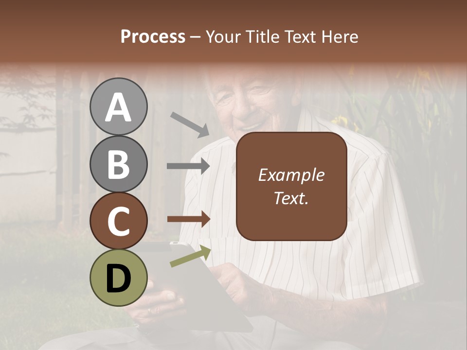 Digital Tablet Holding Happy PowerPoint Template