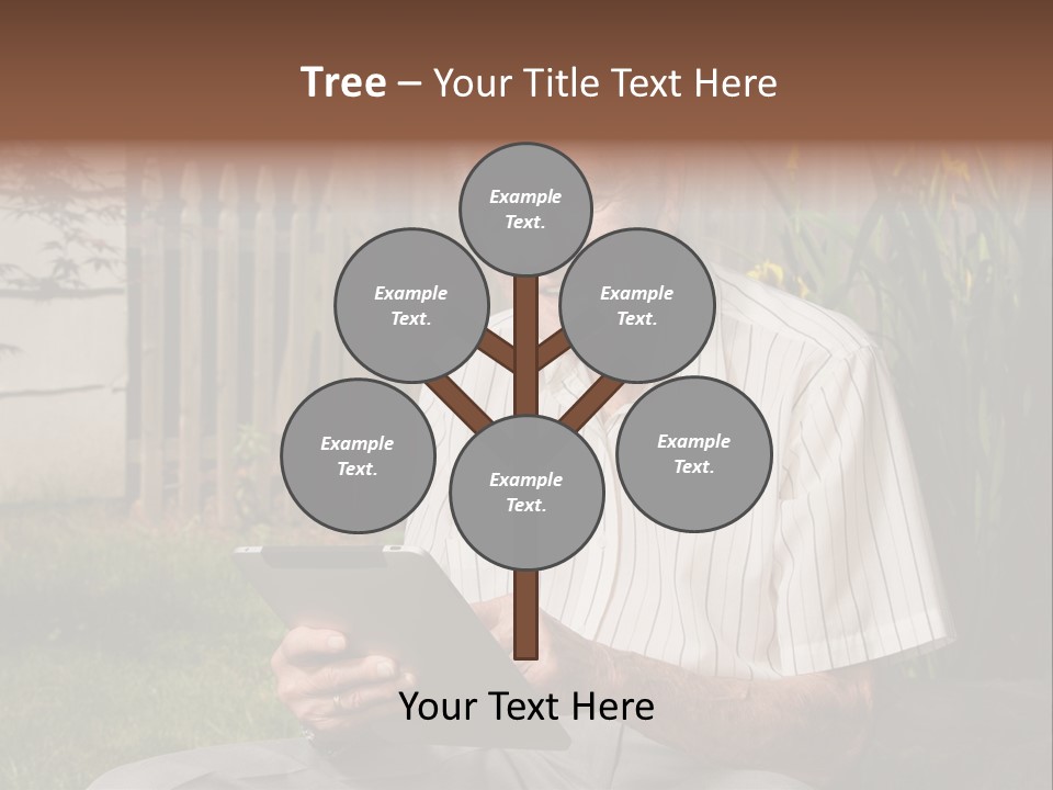 Digital Tablet Holding Happy PowerPoint Template