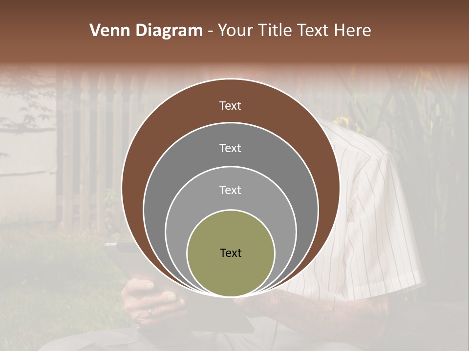 Digital Tablet Holding Happy PowerPoint Template