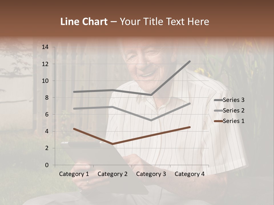 Digital Tablet Holding Happy PowerPoint Template
