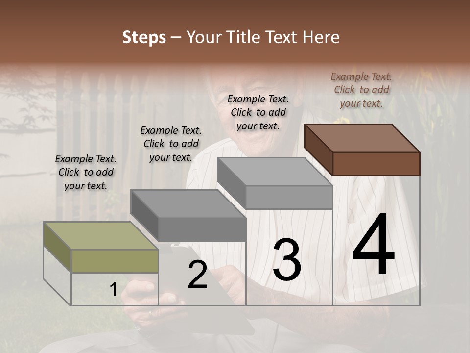 Digital Tablet Holding Happy PowerPoint Template