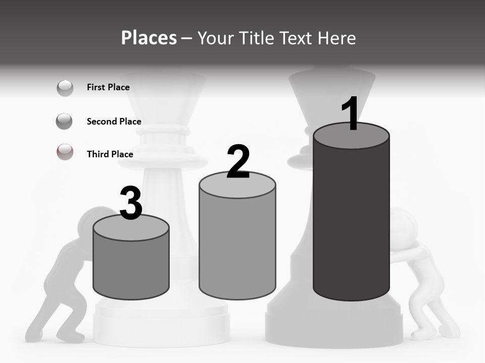 A Black And White Chess Piece Next To A Black And White Chess Piece PowerPoint Template