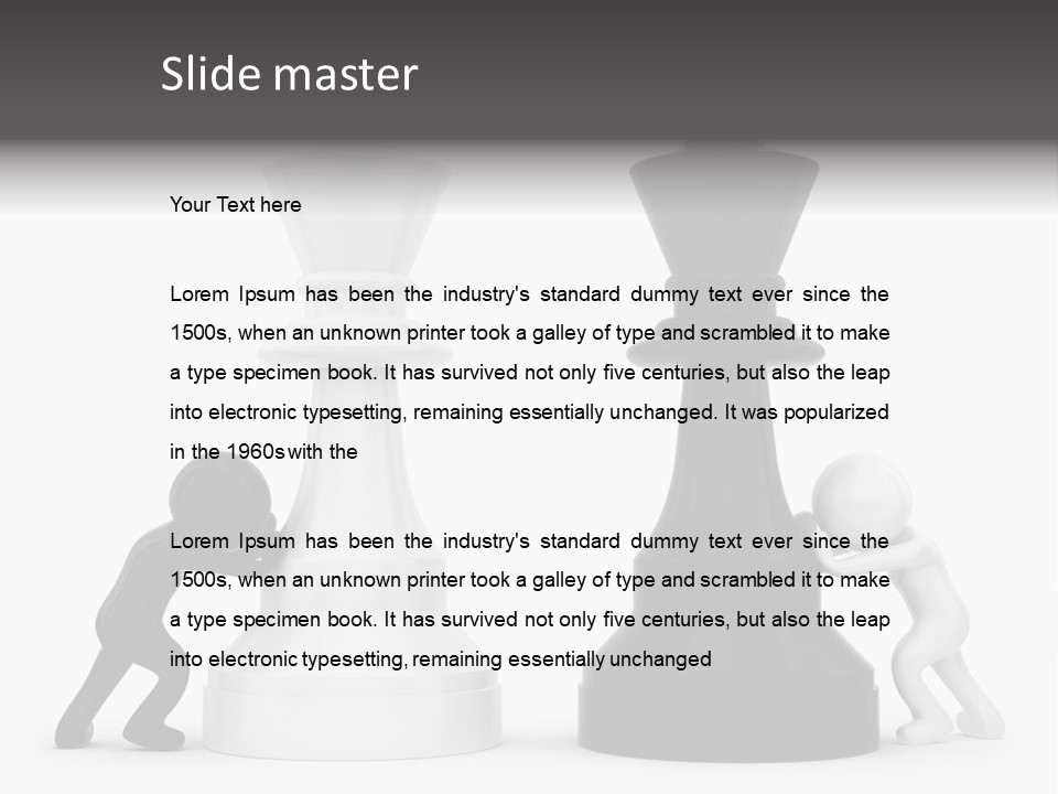 A Black And White Chess Piece Next To A Black And White Chess Piece PowerPoint Template
