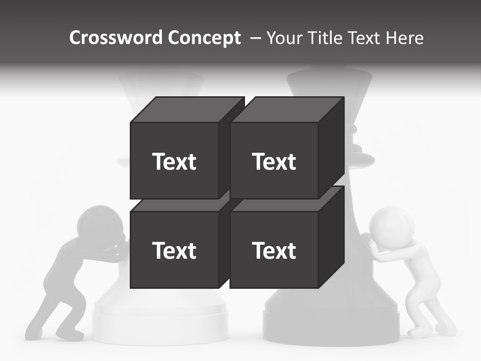 A Black And White Chess Piece Next To A Black And White Chess Piece PowerPoint Template