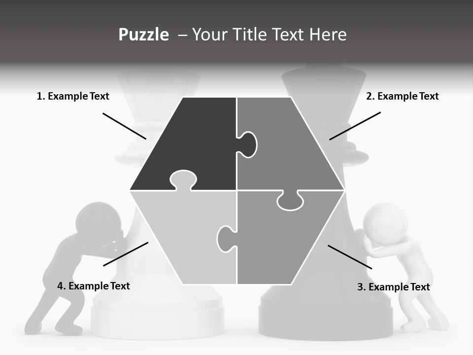 A Black And White Chess Piece Next To A Black And White Chess Piece PowerPoint Template