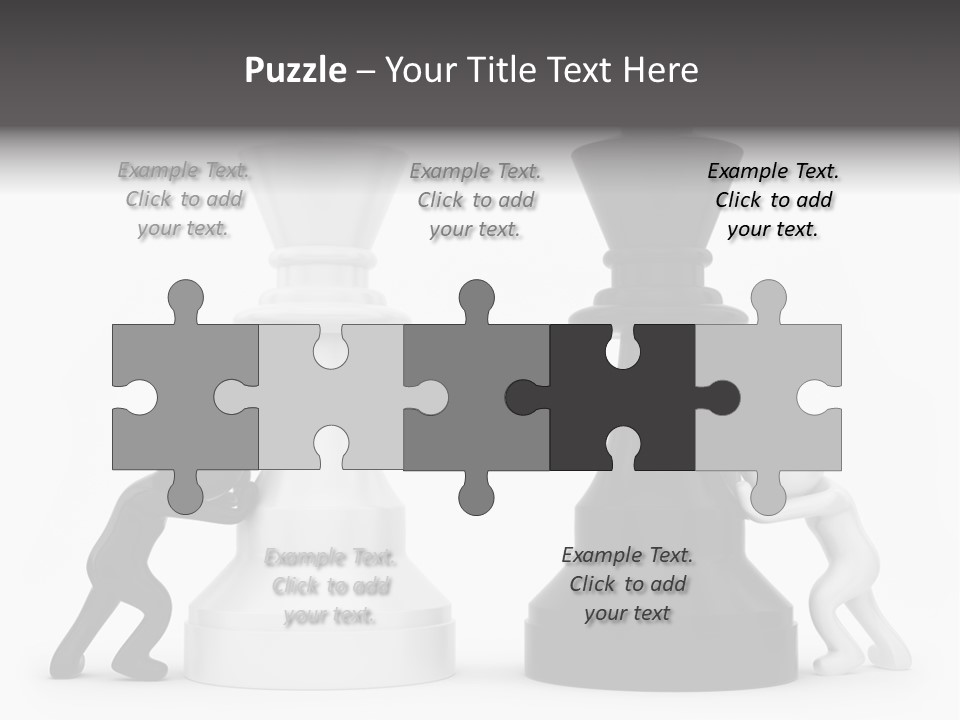 A Black And White Chess Piece Next To A Black And White Chess Piece PowerPoint Template