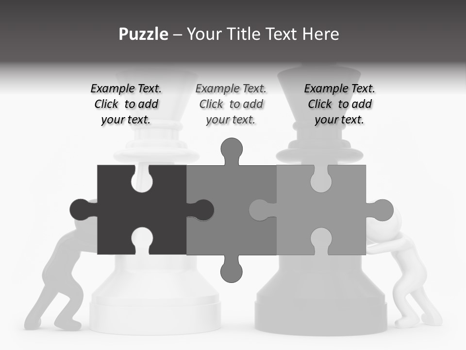 A Black And White Chess Piece Next To A Black And White Chess Piece PowerPoint Template