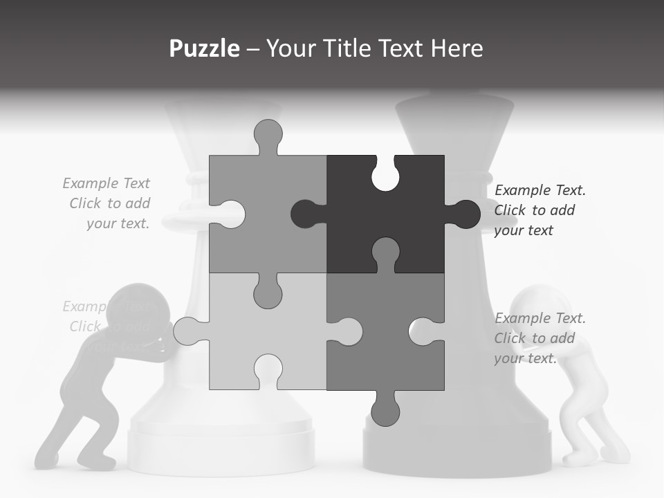 A Black And White Chess Piece Next To A Black And White Chess Piece PowerPoint Template