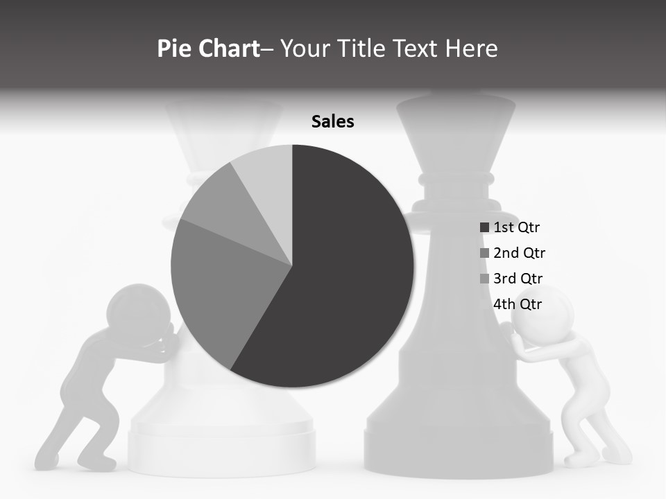 A Black And White Chess Piece Next To A Black And White Chess Piece PowerPoint Template