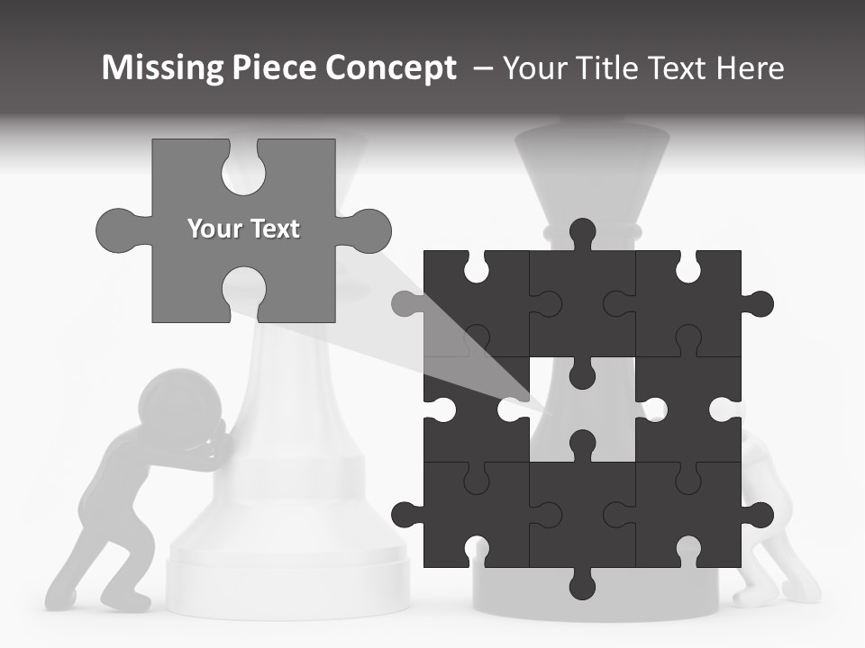 A Black And White Chess Piece Next To A Black And White Chess Piece PowerPoint Template