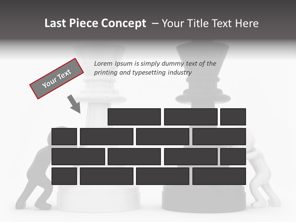 A Black And White Chess Piece Next To A Black And White Chess Piece PowerPoint Template