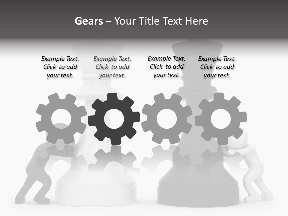 A Black And White Chess Piece Next To A Black And White Chess Piece PowerPoint Template