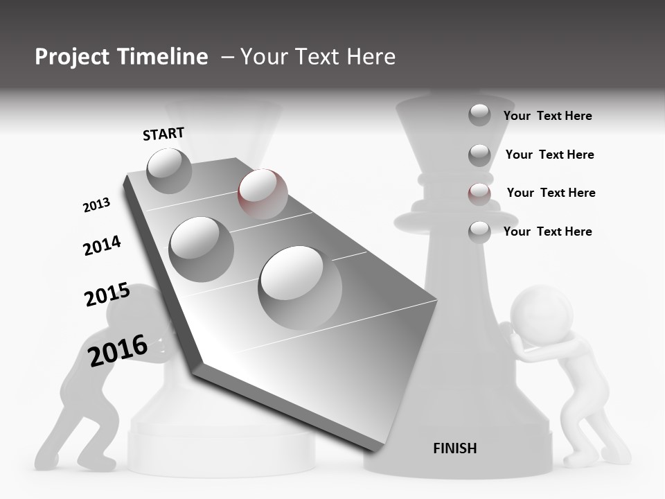 A Black And White Chess Piece Next To A Black And White Chess Piece PowerPoint Template