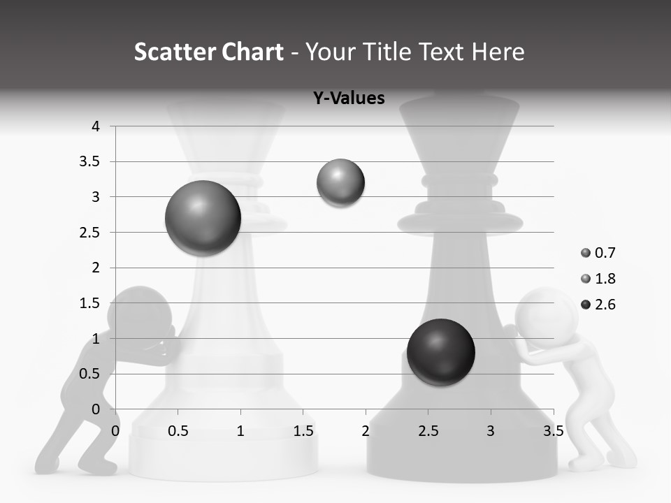 A Black And White Chess Piece Next To A Black And White Chess Piece PowerPoint Template