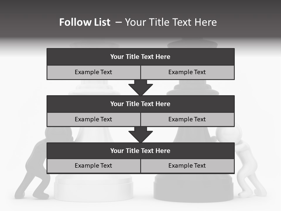 A Black And White Chess Piece Next To A Black And White Chess Piece PowerPoint Template
