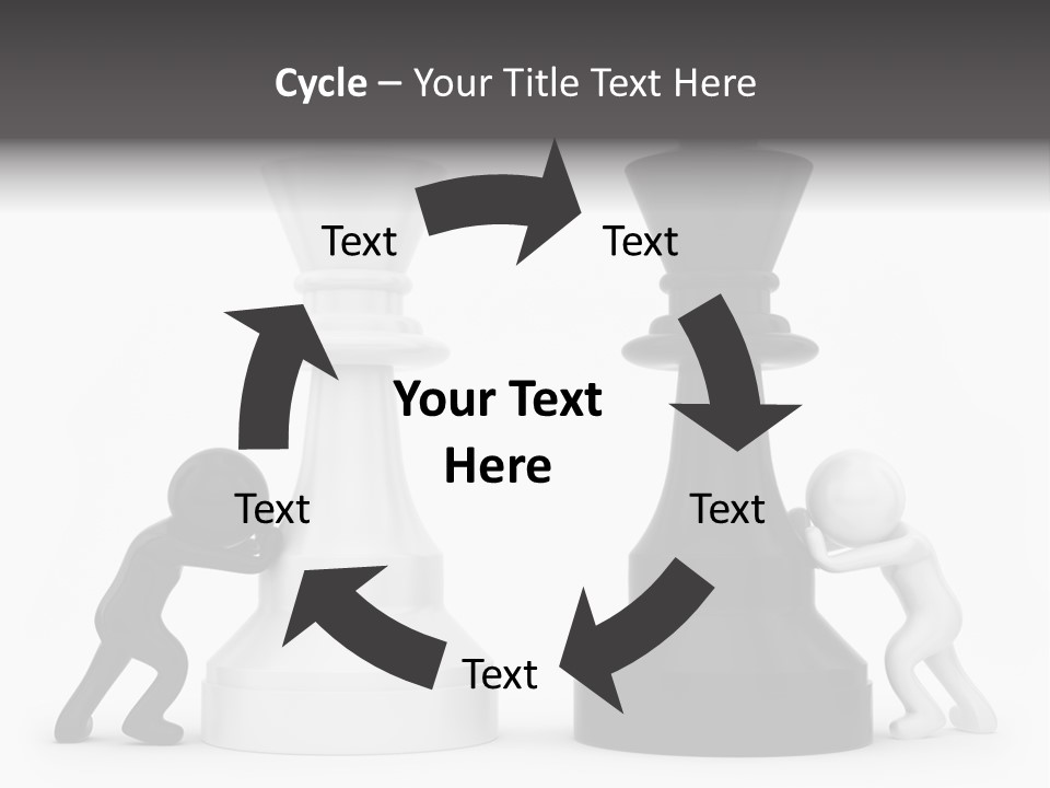 A Black And White Chess Piece Next To A Black And White Chess Piece PowerPoint Template