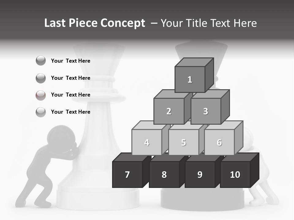 A Black And White Chess Piece Next To A Black And White Chess Piece PowerPoint Template