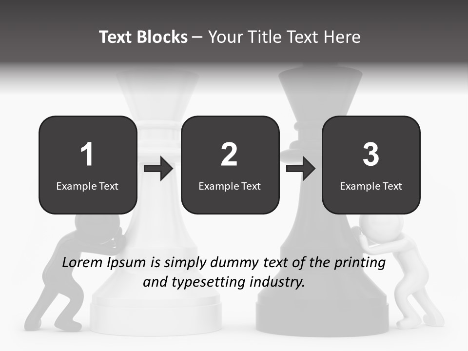 A Black And White Chess Piece Next To A Black And White Chess Piece PowerPoint Template