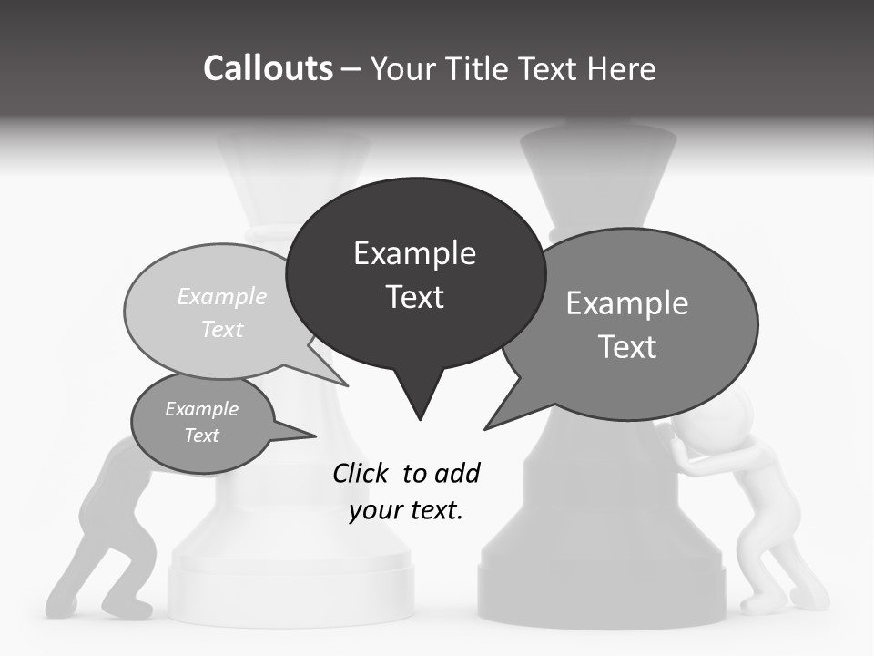 A Black And White Chess Piece Next To A Black And White Chess Piece PowerPoint Template