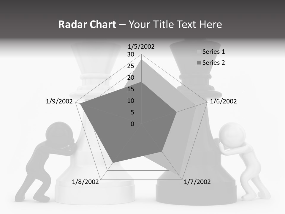 A Black And White Chess Piece Next To A Black And White Chess Piece PowerPoint Template