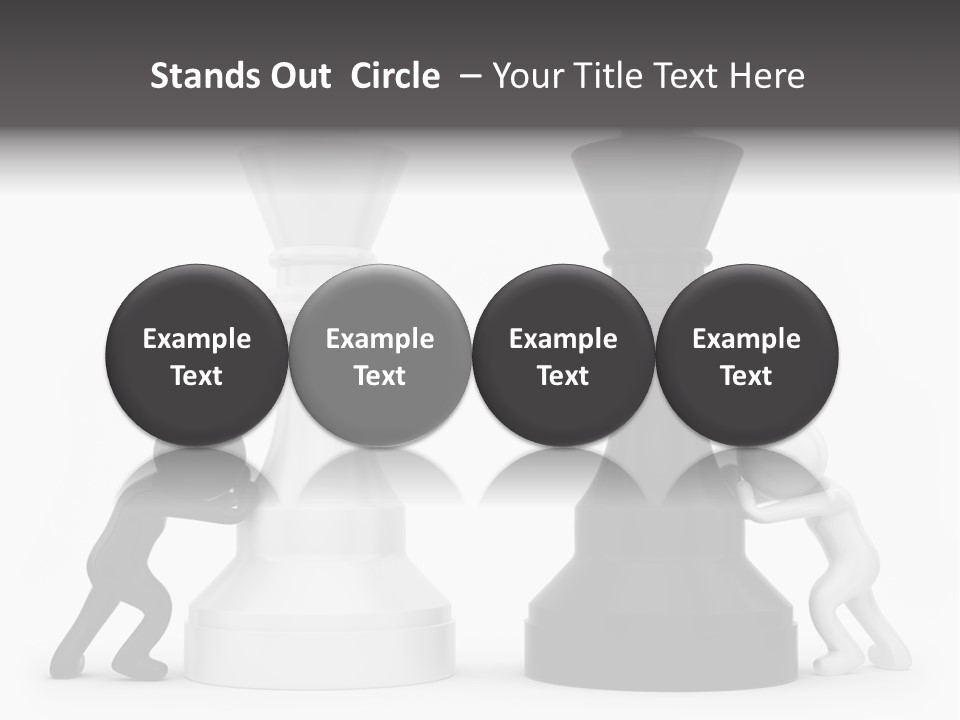 A Black And White Chess Piece Next To A Black And White Chess Piece PowerPoint Template