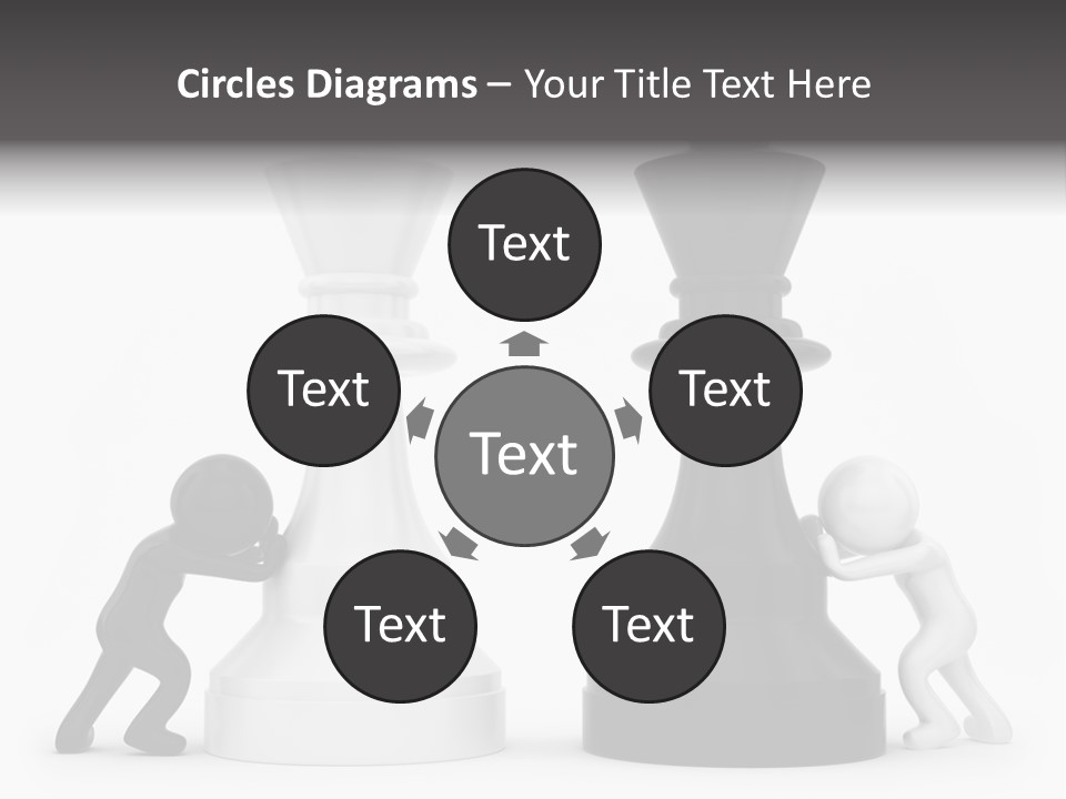 A Black And White Chess Piece Next To A Black And White Chess Piece PowerPoint Template