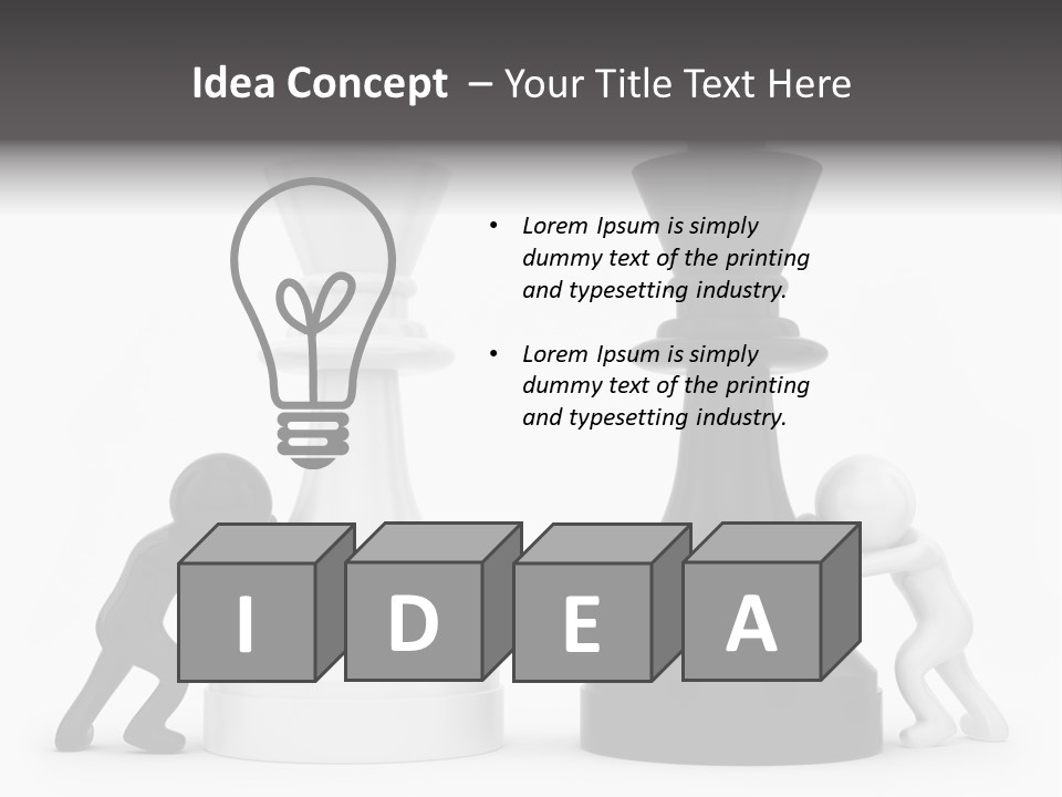 A Black And White Chess Piece Next To A Black And White Chess Piece PowerPoint Template