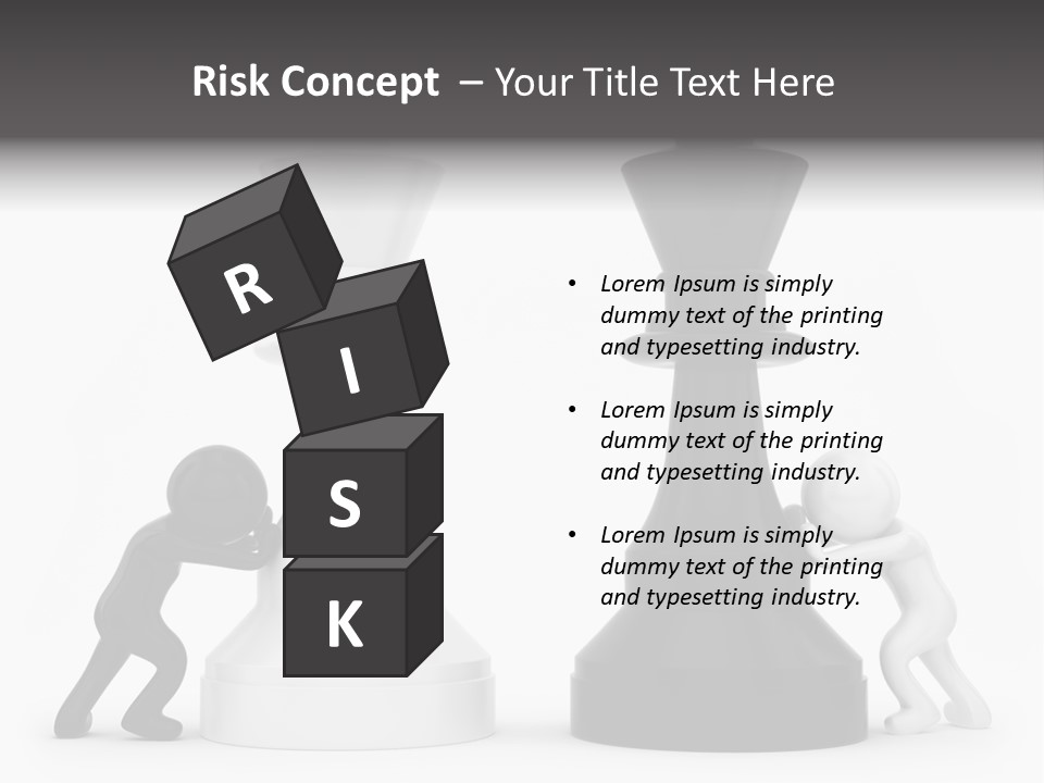 A Black And White Chess Piece Next To A Black And White Chess Piece PowerPoint Template