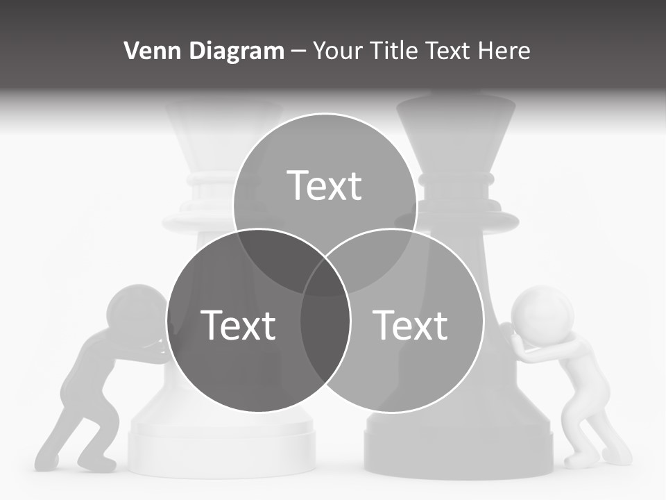 A Black And White Chess Piece Next To A Black And White Chess Piece PowerPoint Template