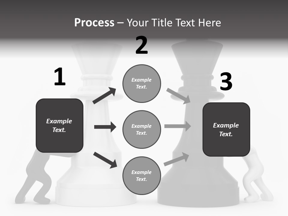 A Black And White Chess Piece Next To A Black And White Chess Piece PowerPoint Template