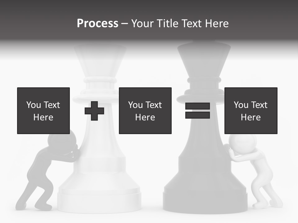A Black And White Chess Piece Next To A Black And White Chess Piece PowerPoint Template