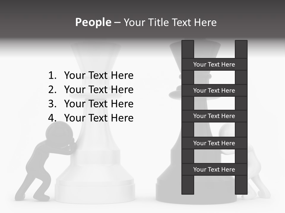 A Black And White Chess Piece Next To A Black And White Chess Piece PowerPoint Template