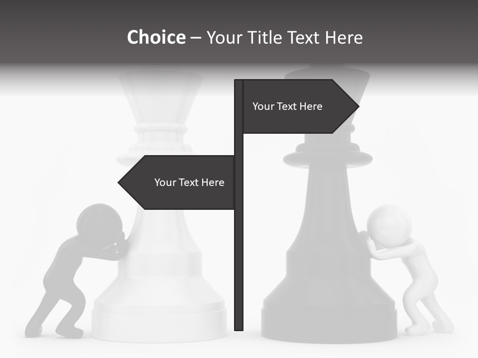 A Black And White Chess Piece Next To A Black And White Chess Piece PowerPoint Template