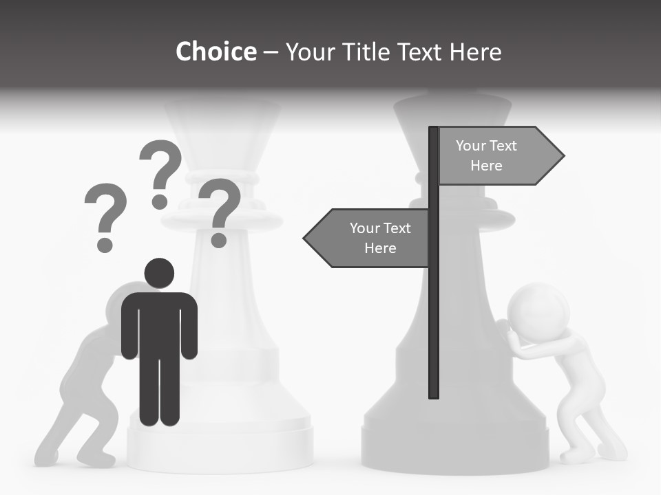 A Black And White Chess Piece Next To A Black And White Chess Piece PowerPoint Template