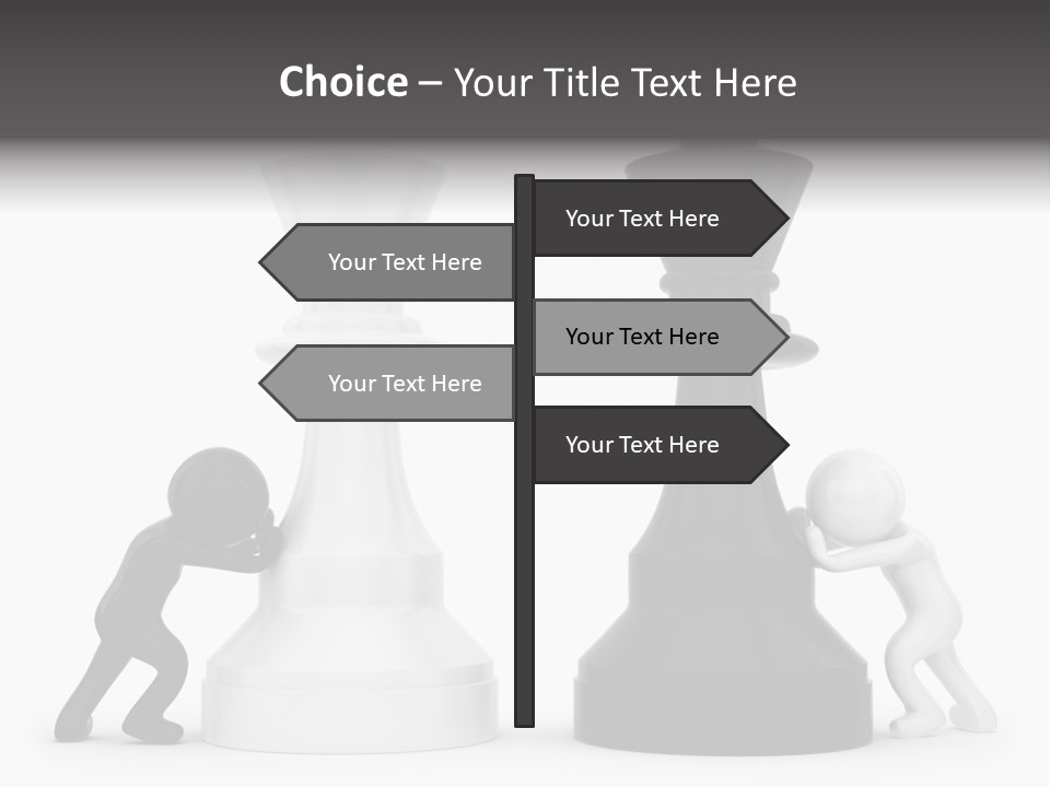 A Black And White Chess Piece Next To A Black And White Chess Piece PowerPoint Template