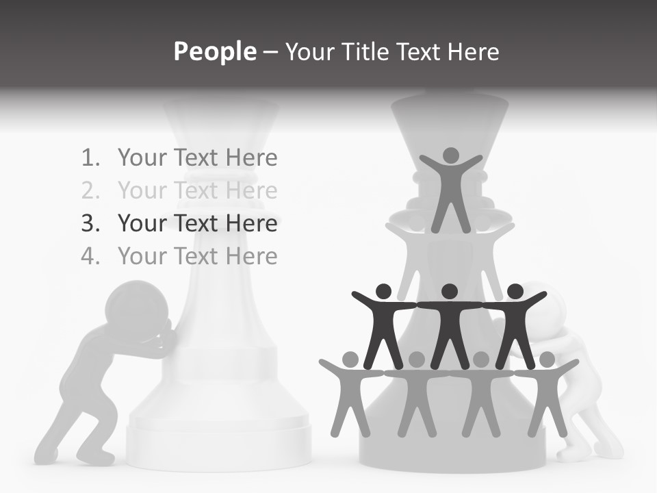 A Black And White Chess Piece Next To A Black And White Chess Piece PowerPoint Template
