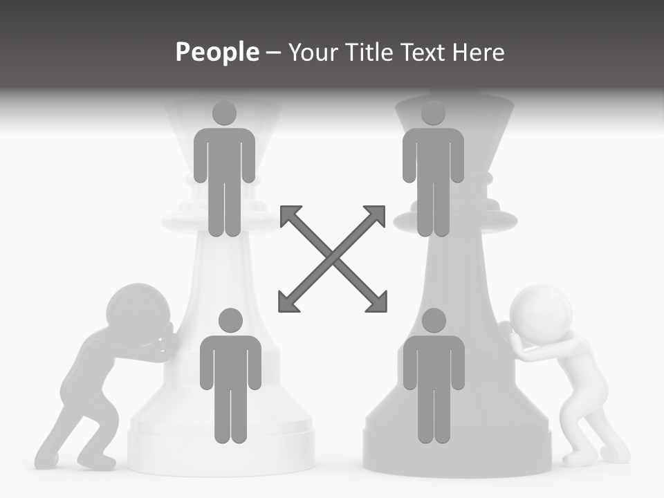 A Black And White Chess Piece Next To A Black And White Chess Piece PowerPoint Template