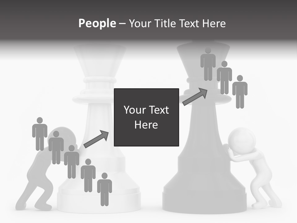 A Black And White Chess Piece Next To A Black And White Chess Piece PowerPoint Template