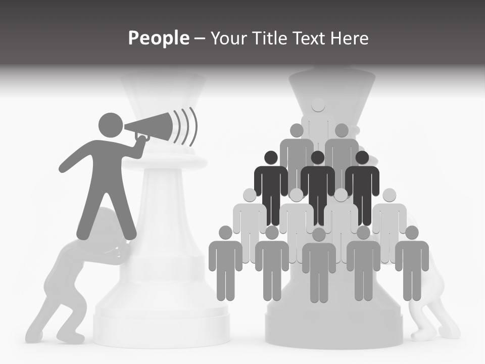 A Black And White Chess Piece Next To A Black And White Chess Piece PowerPoint Template