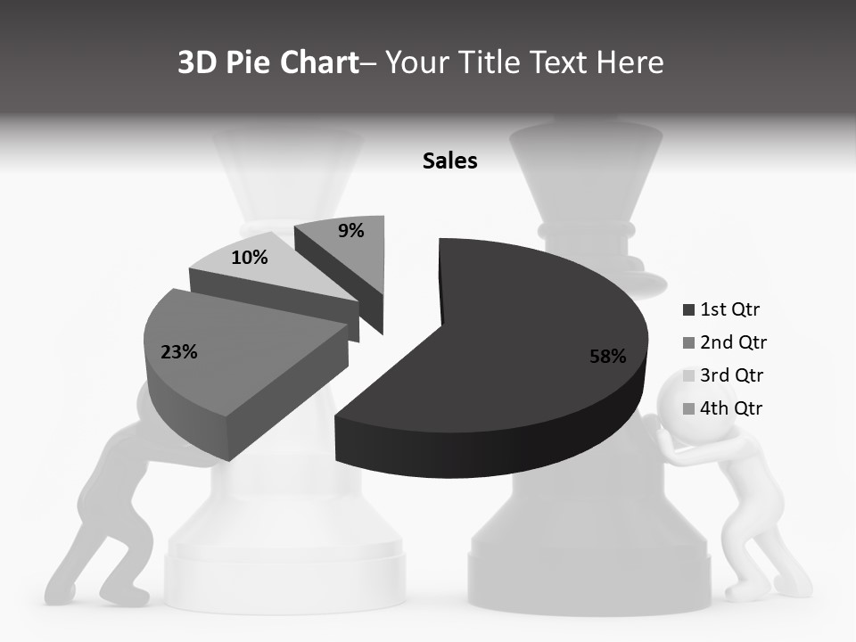 A Black And White Chess Piece Next To A Black And White Chess Piece PowerPoint Template