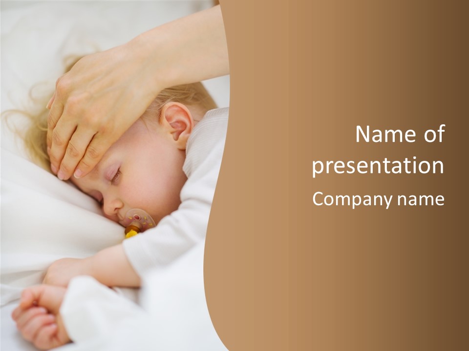 Caucasian Kid Infant PowerPoint Template