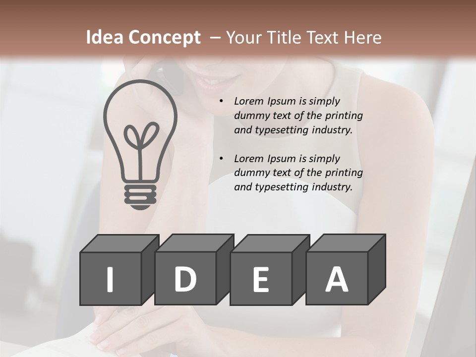 Cellphone Sitting Indoors PowerPoint Template