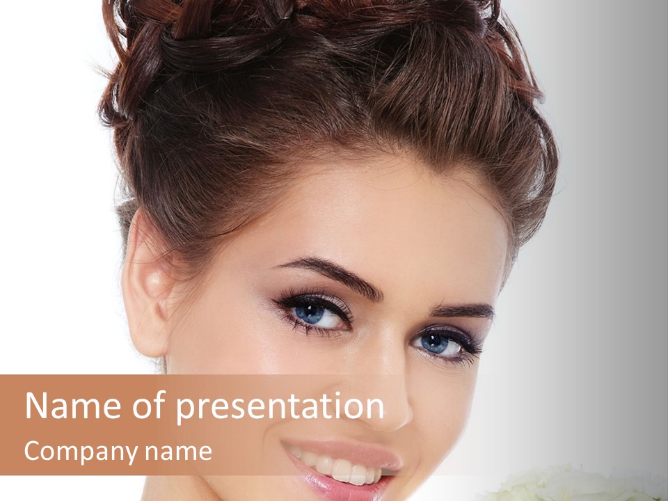 A Beautiful Woman With A Flower In Her Hand PowerPoint Template