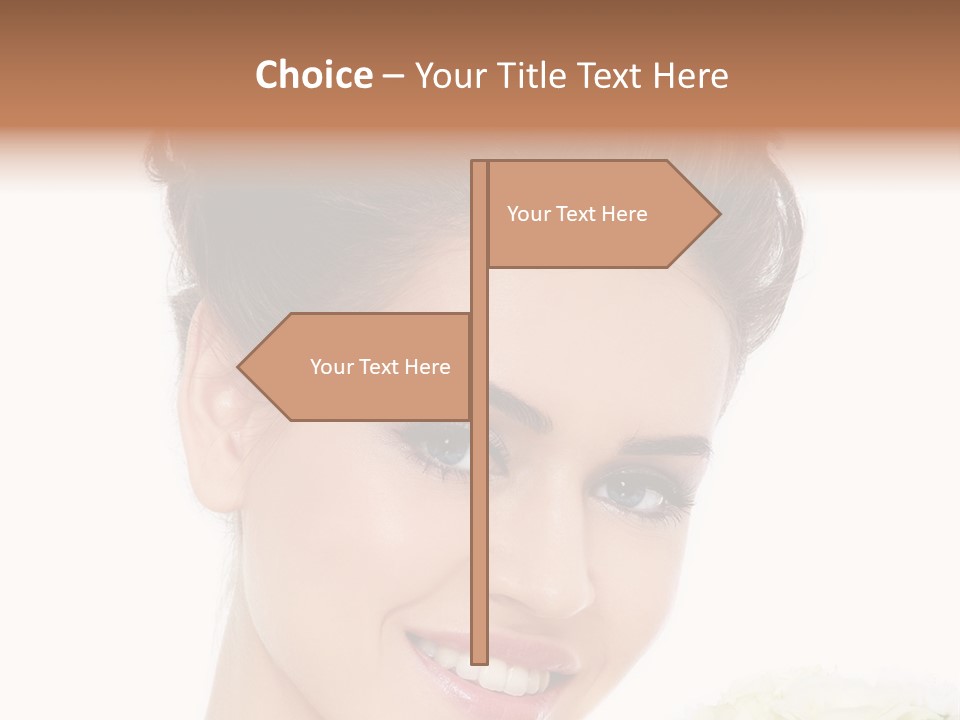 A Beautiful Woman With A Flower In Her Hand PowerPoint Template