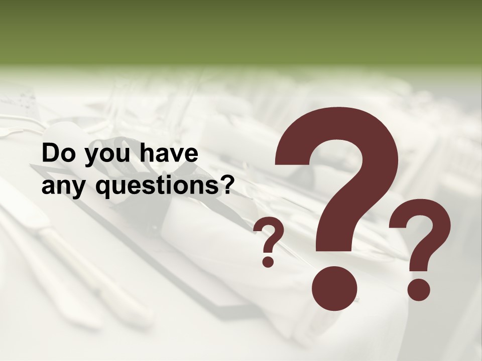 Dinner Reception Table PowerPoint Template