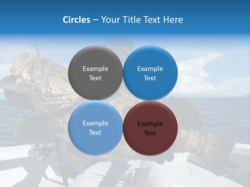 A Man On A Boat Holding A Large Fish PowerPoint Template